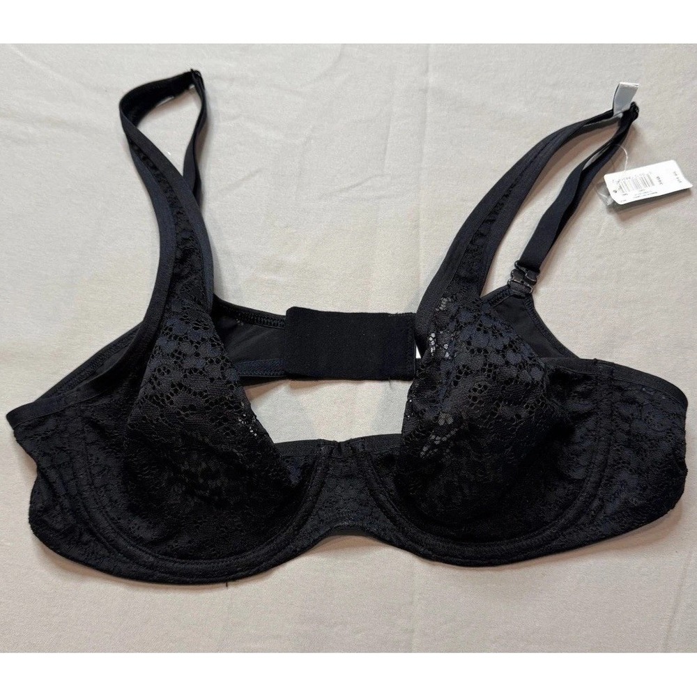 GapBody Womens Black Lace Underwire Demi Bra 36B NWT